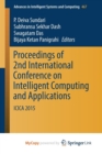 Image for Proceedings of 2nd International Conference on Intelligent Computing and Applications