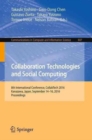 Image for Collaboration Technologies and Social Computing : 8th International Conference, CollabTech 2016, Kanazawa, Japan, September 14-16, 2016, Proceedings
