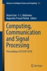 Image for Computing, Communication and Signal Processing: Proceedings of Iccasp 2018 : 810