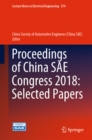 Image for Proceedings of China Sae Congress 2018: Selected Papers