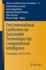 Image for First International Conference on Sustainable Technologies for Computational Intelligence: proceedings of ICTSCI 2019
