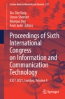 Image for Proceedings of Sixth International Congress on Information and Communication Technology