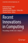 Image for Recent innovations in computing  : proceedings of ICRIC 2021Volume 2