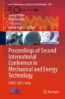 Image for Proceedings of Second International Conference in Mechanical and Energy Technology  : ICMET 2021, India