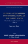 Image for Klein&#39;s last quarterly econometric model of the United States: Wharton Econometric Model Mark 10