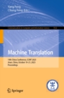 Image for Machine Translation: 19th China Conference, CCMT 2023, Jinan, China, October 19-21, 2023, Proceedings : 1922