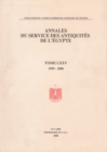 Image for Annales du Service des Antiquites de l’Egypte : Vol. 75