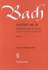 Image for CANTATA BWV 54 WIDERSTEHE DOCH DER SNDE