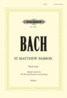 Image for St. Matthew Passion BWV 244 (Vocal Score English Version)