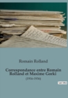 Image for Correspondance entre Romain Rolland et Maxime Gorki