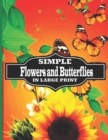 Image for simple flowers and butterflies in large print
