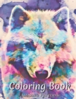 Image for Coloring Book For Beginners : Large Print Coloring Designs With Beautiful Bouquets And Decorations, Women And Teens, Stress Relief, Inspiration ( Wolf-Face-Watercolor-Poste Coloring Books )
