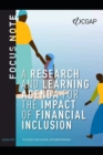 Image for A Research and Learning Agenda for the Impact of Financial Inclusion
