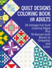 Image for Quilt Designs Coloring Book for Adults