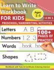 Image for Learn to write letters, numbers, words workbook for kids