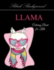 Image for Llama coloring book for kids black background
