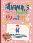 Image for Animals &amp; letters coloring book, Activities for learning Coloring animals and letters for kids 4-12
