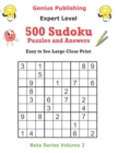Image for 500 Expert Sudoku Puzzles and Answers Beta Series Volume 2