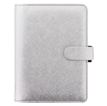 Filofax Personal Saffiano metallic silver organiser