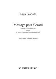 MESSAGE POUR GRARD MEZZOSOPRANO ENSEMBLE