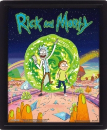 Rick And Morty (Portal) 10 x 8″ 3D Lenticular Poster (Framed)