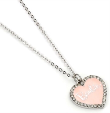 Image for Barbie Pink Enamel Heart Pendant Necklace with Crystal