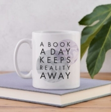 Literary Mug – “Book A Day Keeps Reality Away” – Marble Design