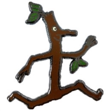 Stick Man Character Pin Badge