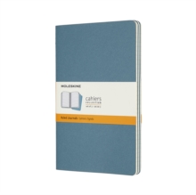 Set Of 3 Moleskine Large Ruled Cahier Journals: Brisk Blue