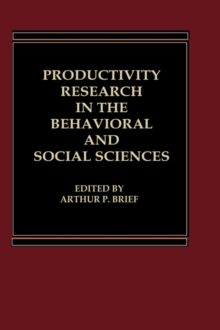 Productivity Research in the Behavioral and Social Sciences