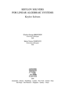 Image for Krylov solvers for linear algebraic systems: Krylov solvers