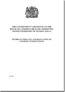 Image for Government response to the House of Commons Health Committee sixteenth report of session 2010-12