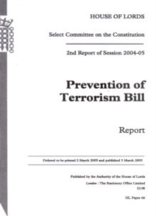 Image for Prevention of Terrorism Bill : report, 2nd report of session 2004-05