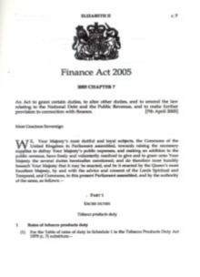 Image for Finance Act 2005 : Elizabeth II. Chapter 7