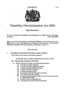 Image for Disability Discrimination Act 2005Chapter 13