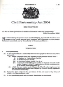 Image for Civil Partnership Act 2004 : Elizabeth II. Chapter 33