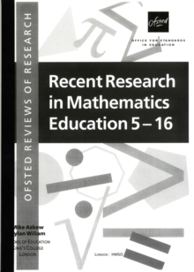 Image for Recent research in mathematics education 5 - 16