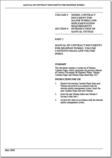 Image for Manual of contract documents for highway works