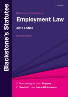 Image for Blackstone's Statutes on Employment Law, 2022-2023