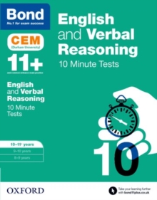 Image for Bond 11+: English & Verbal Reasoning: CEM 10 Minute Tests: Ready for the 2024 exam