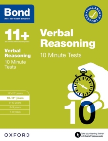 Image for Bond 11+: Bond 11+ 10 Minute Tests Verbal Reasoning 10-11 years: For 11+ GL assessment and Entrance Exams
