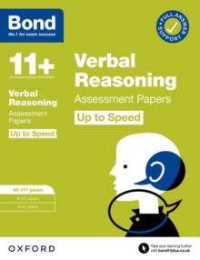 Image for Bond 11+: Bond 11+ Verbal Reasoning Up to Speed Assessment Papers with Answer Support 10-11 years: Ready for the 2024 exam