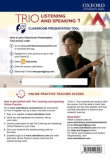 Image for Trio Listening and Speaking: Level 1: Teacher's Online Practice Pack with Classroom Presentation Tool : Building Better Communicators...From the Beginning