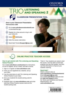 Image for Trio Listening and Speaking: Level 2: Teacher's Online Practice Pack with Classroom Presentation Tool