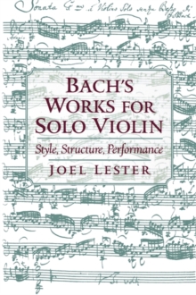 Image for Bach's Works for Solo Violin