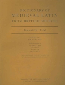 Image for Dictionary of medieval Latin from British sourcesFascicule IX: Pa-pen