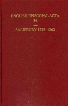 Image for English Episcopal Acta 36, Salisbury 1229-1262