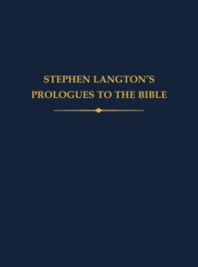 Image for Stephen Langton's prologues to the Bible