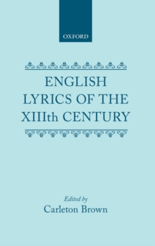 Image for ENGLISH LYRICS 13TH CENTURY C