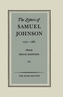 Image for The Letters of Samuel Johnson: Volume III: 1777-1781